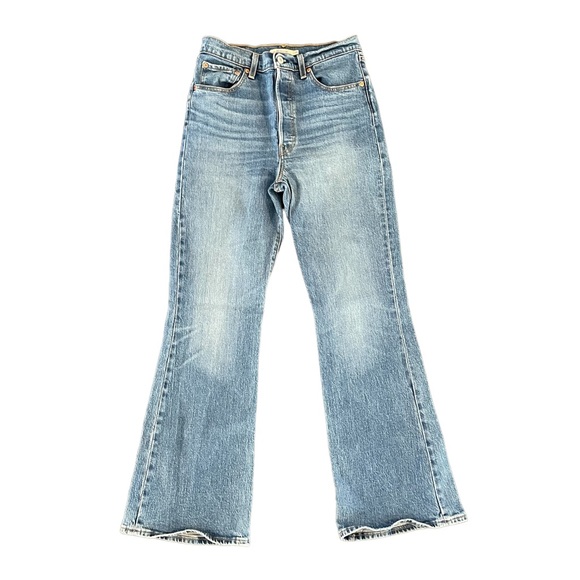 Levi's Ribcage Flare Jeans, Big E, Size 28 - Picture 4 of 10